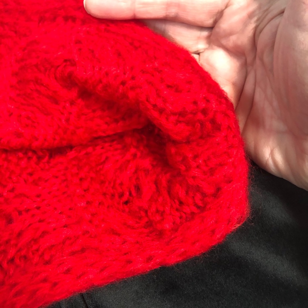 Bright Red Loop Scarf - Picture 2 of 5